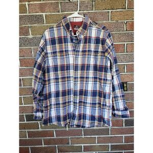 Ridgecut Toughwear Heavy Flannel Shirt Mens‎ Medium Long Sleeve Blue Plaid